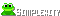 Pixel art image of a green frog next to pixelated text that says 'Simplexity'